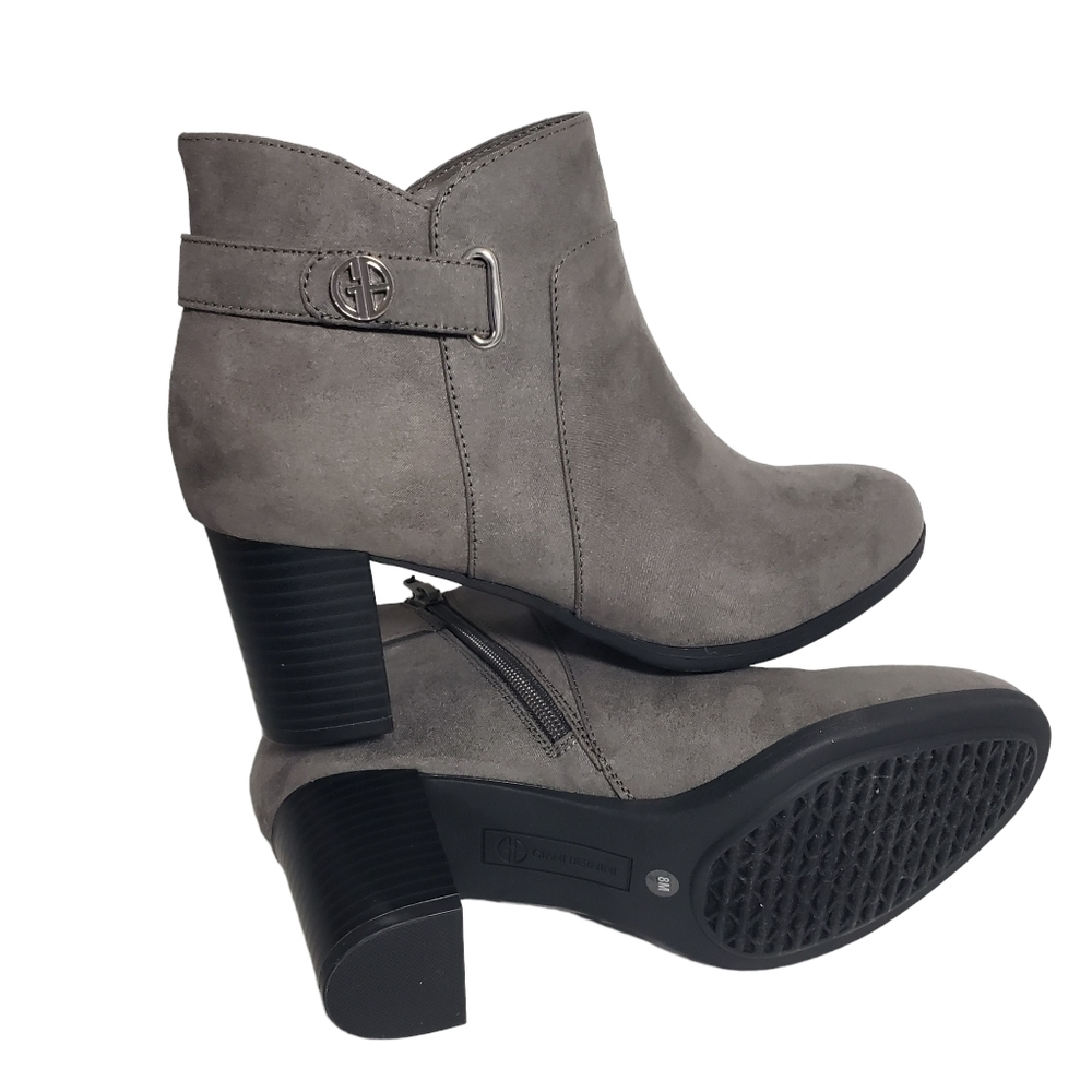 Giani Bernini Artemyss Grey Memory Foam zip Booties Sz 8M, 8.5W, 10M